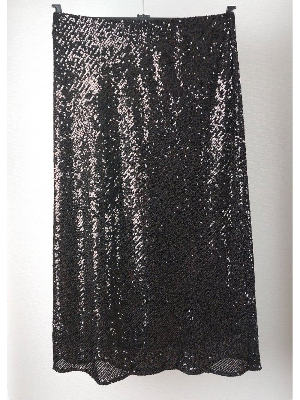 NWOT $159 Banana Republic Black Sequin Midi Skirt, Bias Cut, Size Small